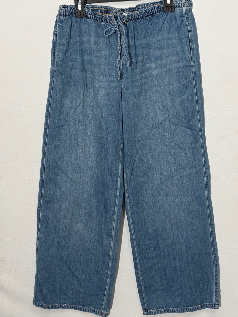 H&M Light Blue Relaxed Wide Leg Drawstring Jeans Medium